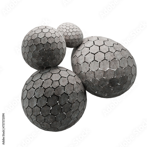abstract 3d hexagonal promethean alien egg shape objects photo