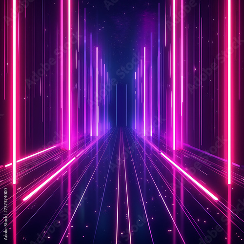 Futuristic neon background featuring glowing ascending lines  creating a visually stunning and dynamic composition