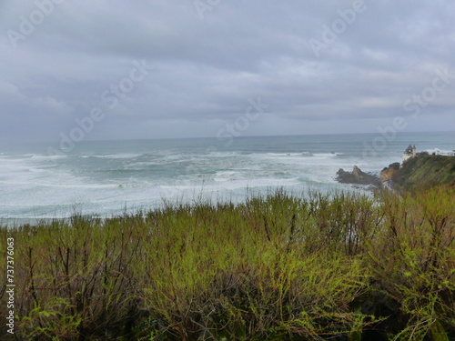 Tempête sur la plage de Biarritz