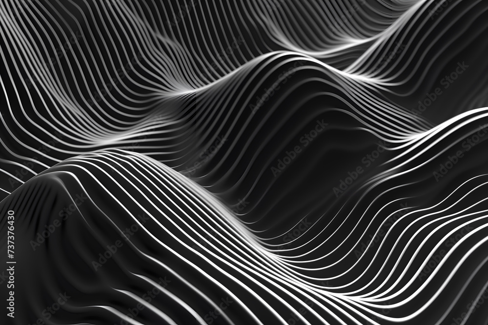 3d line wavy black and white background 3d line wavy black and white background