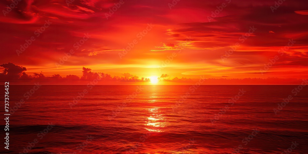 Red sunset background, a spectrum of crimson, symbolizing day's closure and dawn's hope. Red sunset background, a spectrum of crimson, symbolizing day's closure and dawn's hope.