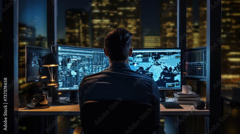 IT professionals work in peace and quiet and develop their programming skills IT professionals work in peace and quiet and develop their programming skills