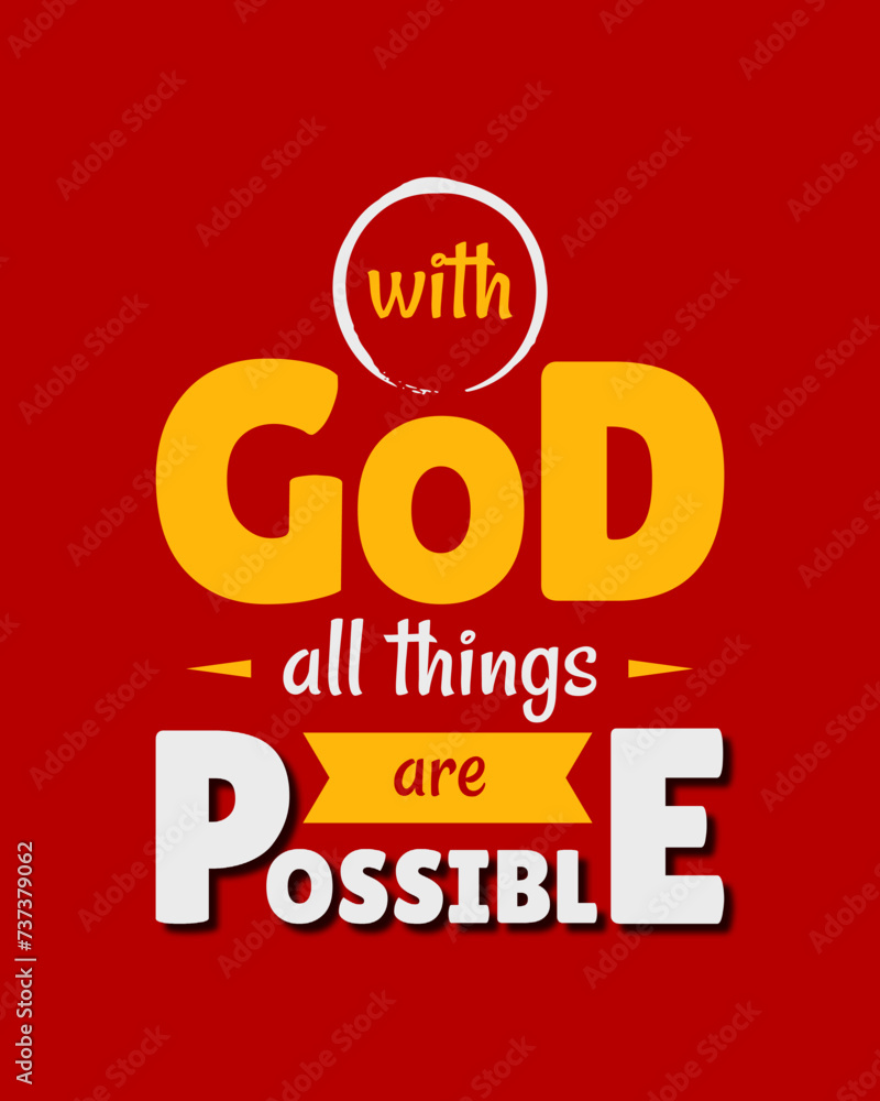 Biblical Typography Quotes: With God, All Things Are Possible - Proverb-Inspired Christian Design