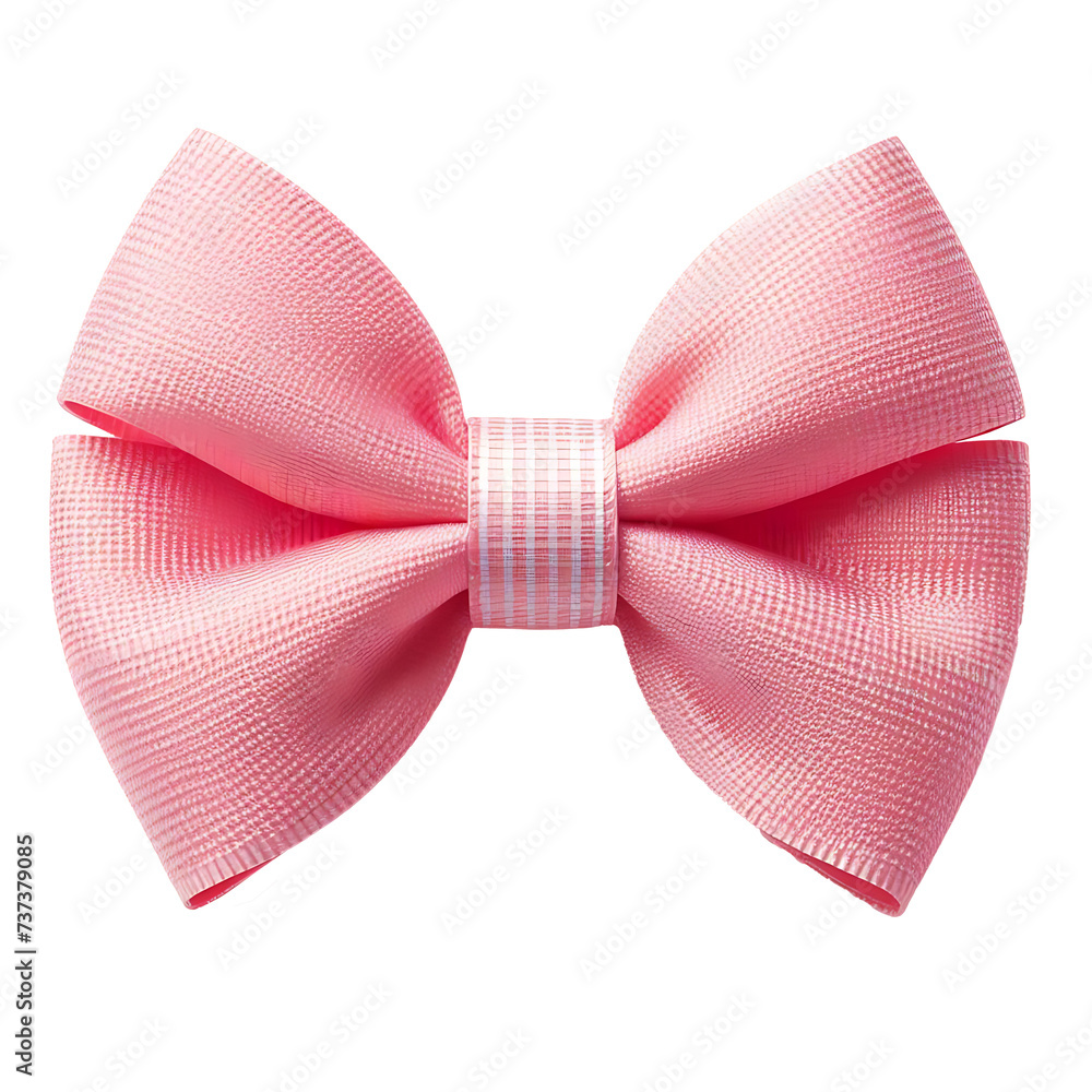 pink ribbon bow isolated on white background. AI generated pink ribbon bow isolated on white background. AI generated