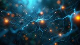 Abstract Representation Of Neurons As Glowing Wallpaper