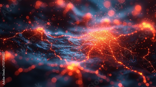 Abstract Representation Of Neurons As Vibrant Background photo