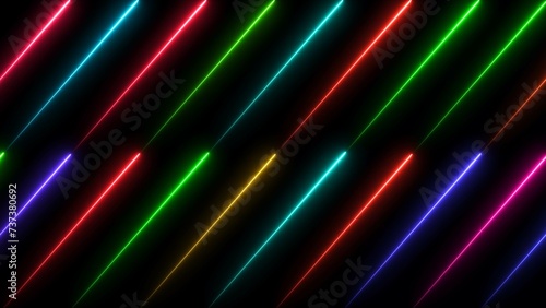 Abstract glowing Neon line shape illustration background 4k. 