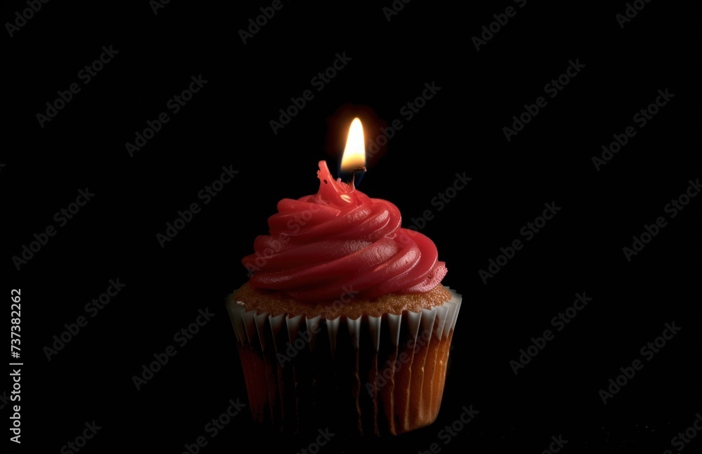 cupcake with a single lit candle cupcake with a single lit candle