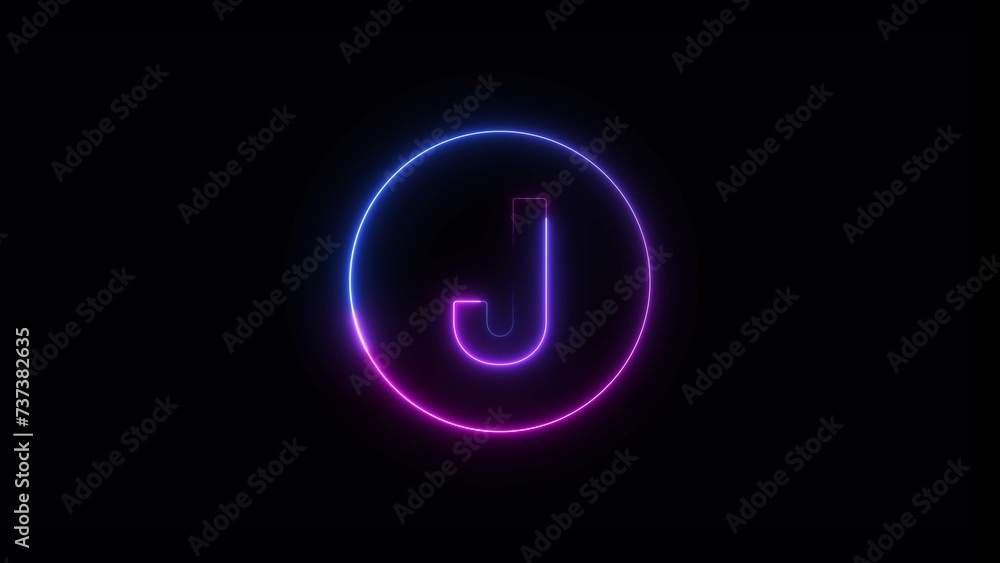 Abstract Blue Purple Neon Letter Text Icon Illustration on black background. Abstract Blue Purple Neon Letter Text Icon Illustration on black background.