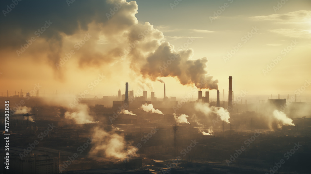 Cityscape with Smoke, PM 2.5 Air Pollution Concept. Cityscape with Smoke, PM 2.5 Air Pollution Concept.