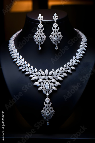 Magnificent Diamond Jewelry Set Nestled in Velvet Box: A Symbol of Luxury and Elegance