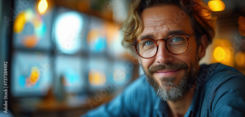 portrait of a man in glasses © michalsen