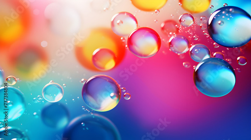 Bubbles on a colorful abstract backdrop,, Background with colourful bubbles