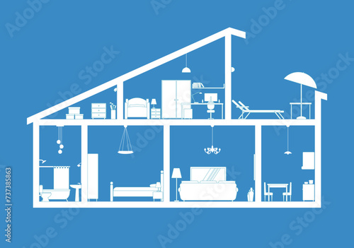 House blueprint section view
