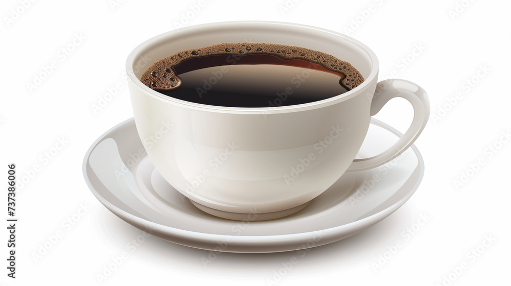 Cup of coffee isolated on white background, clipping path included.