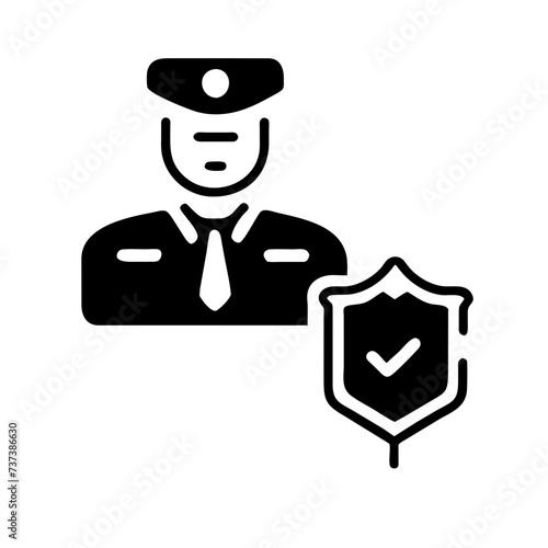 Law enforcement icon representing law, judgment, lawsuit, and criminal investigation, capturing the essence of legal processes and enforcement.
