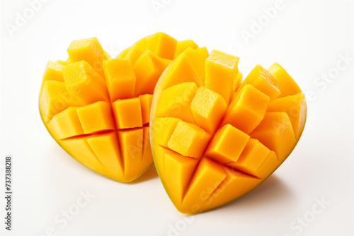 Mango fruit isolated on a white background cutout with clipping path