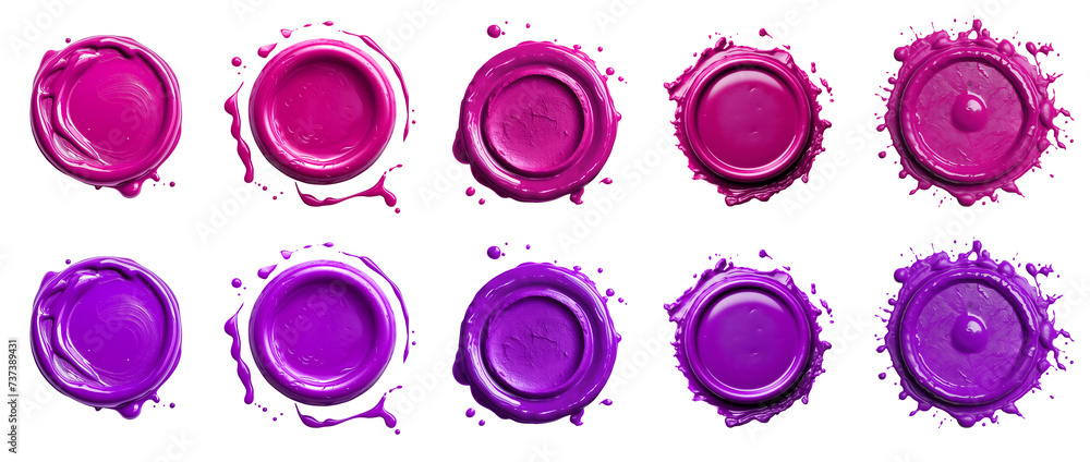 2 Collection set of magenta purple pink, wax seal stamp blob ink paint on transparent background cutout, PNG file. Many different design. Mockup template artwork graphic 2 Collection set of magenta purple pink, wax seal stamp blob ink paint on transparent background cutout, PNG file. Many different design. Mockup template artwork graphic