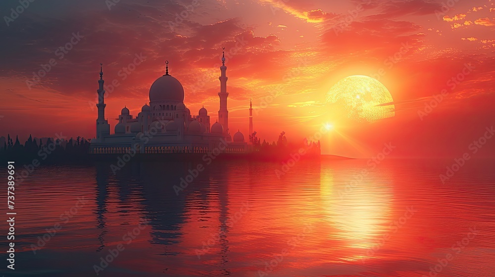Fototapeta premium minimalist islamic background image for wallpaper laptop