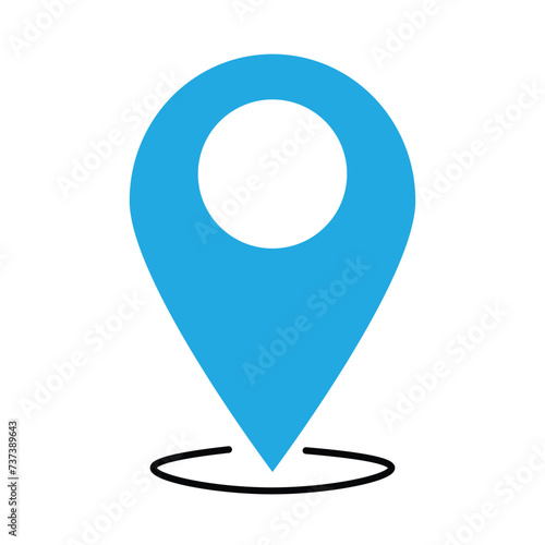 Blue Location icon vector. 