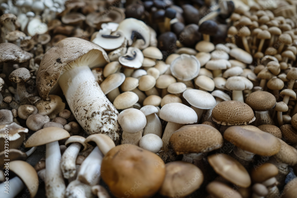 Mushrooms in the forest. Backdrop with selective focus and copy space Mushrooms in the forest. Backdrop with selective focus and copy space
