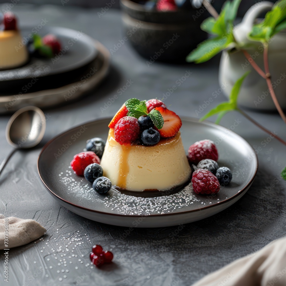 Sweet restaurant pudding. Isolated food photography Sweet restaurant pudding. Isolated food photography