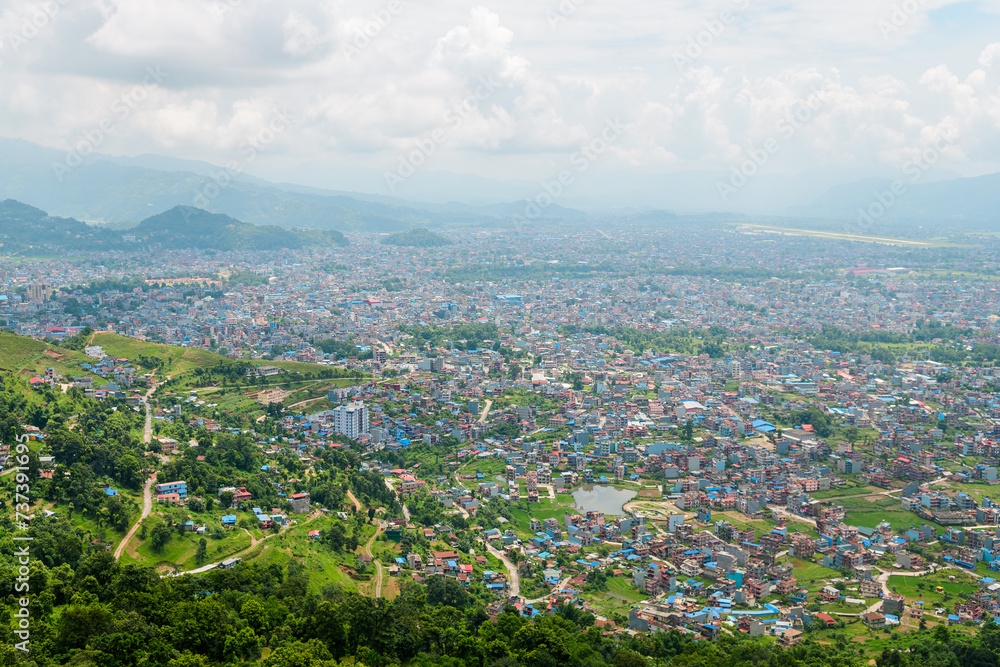 panoramic view of pokhara city, nepal