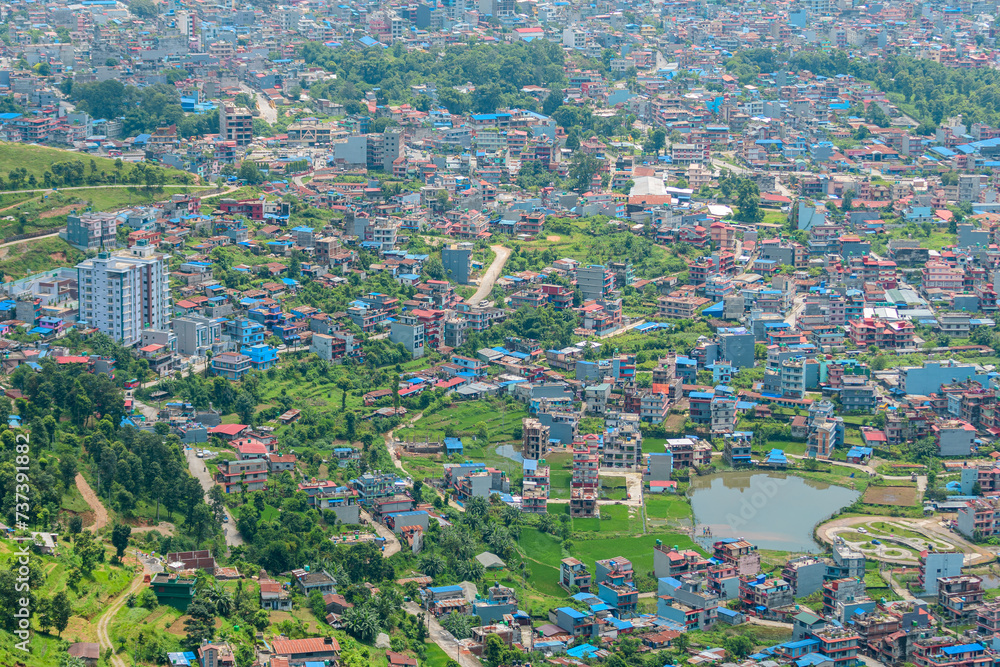 panoramic view of pokhara city, nepal