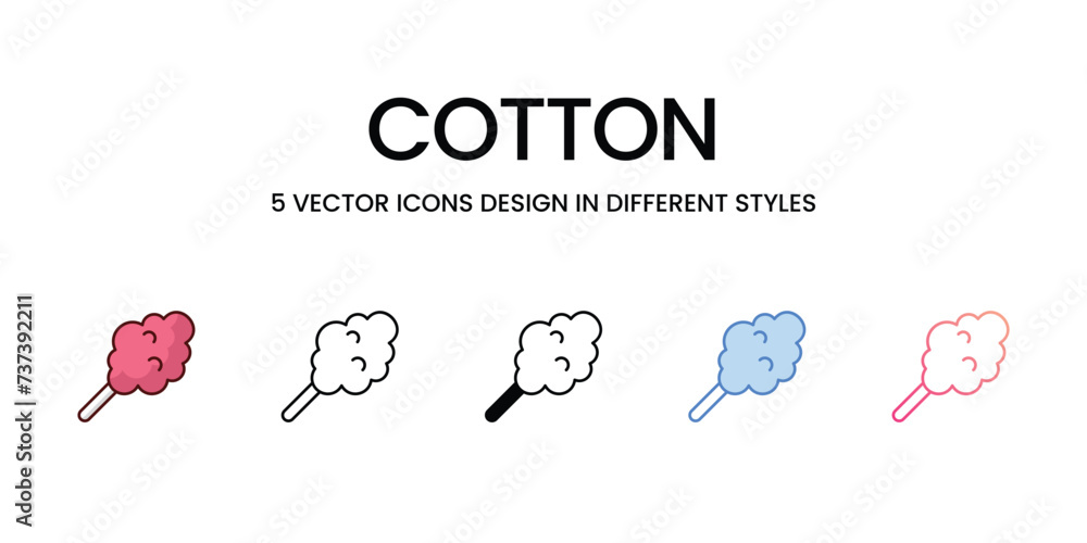 Fototapeta premium Cotton icons. Suitable for Web Page, Mobile App, UI, UX and GUI design.