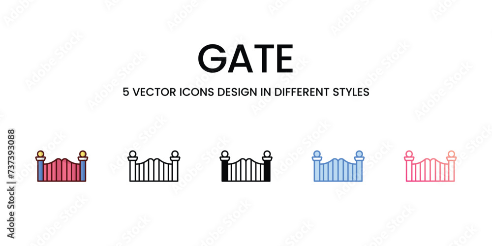 Gate icons. Suitable for Web Page, Mobile App, UI, UX and GUI design.