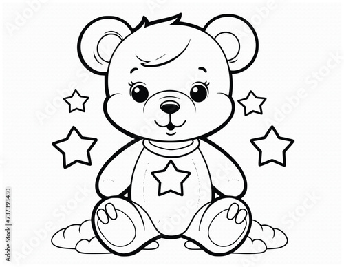 Cute Teddy Bear Coloring Pages Drawing For Kids