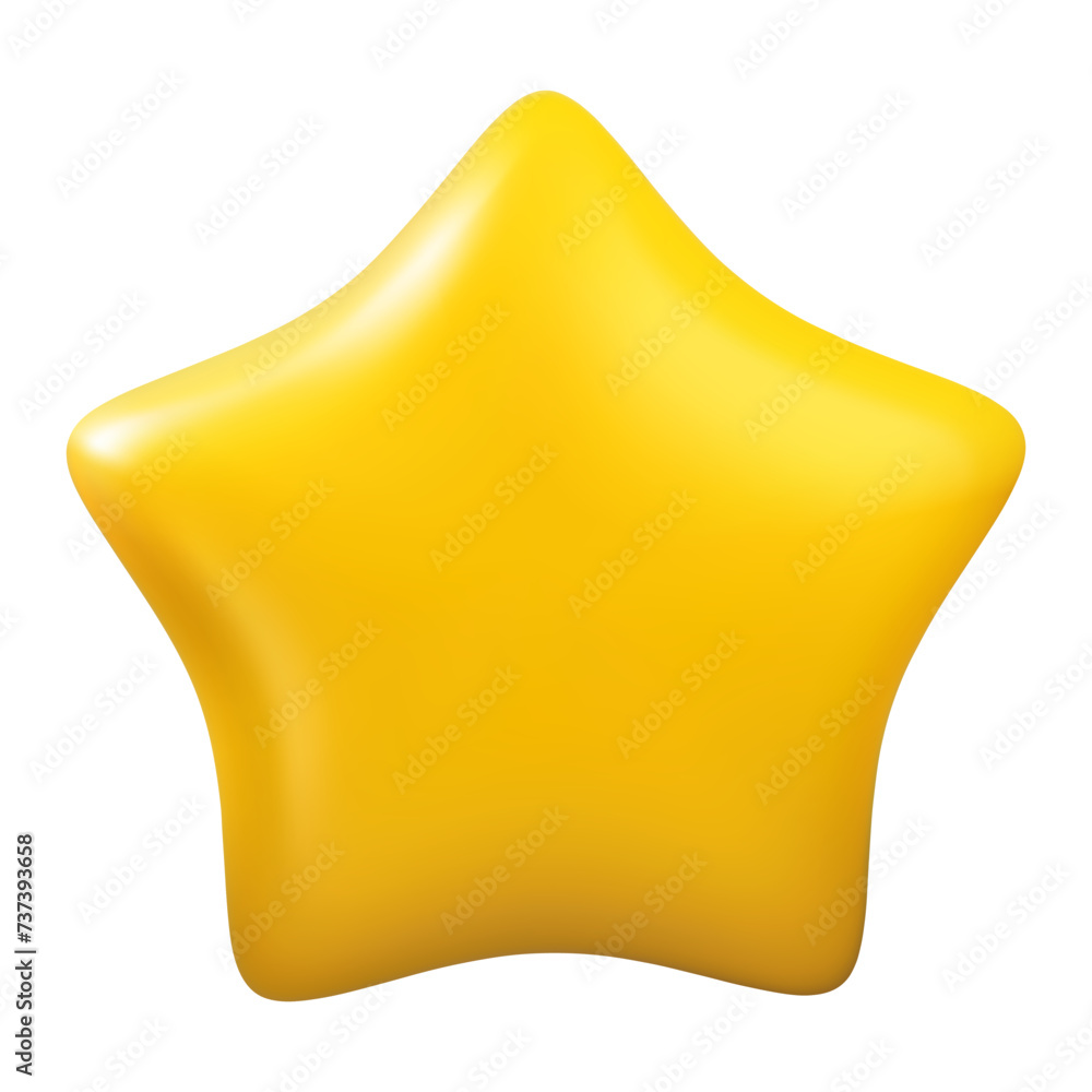 Yellow star 3d vector icon. Customer rating feedback, rang, rating, achievements Yellow star 3d vector icon. Customer rating feedback, rang, rating, achievements