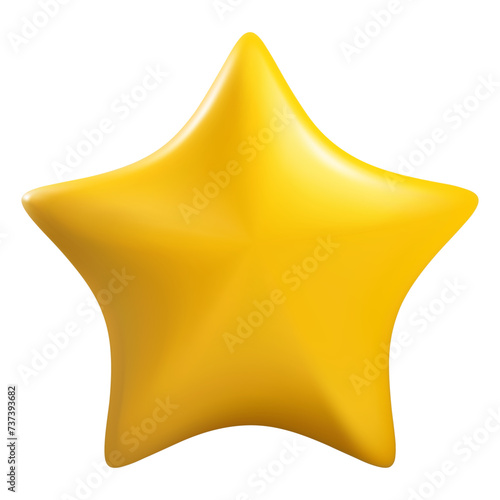 Yellow star 3d vector icon. Customer rating feedback  rang  rating  achievements