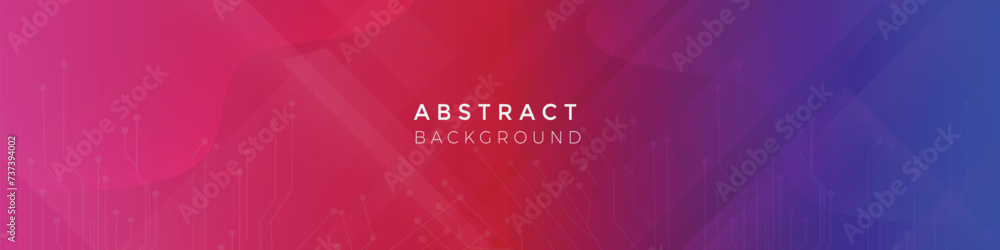 Flat-minimal technology abstract background linkedin banner template