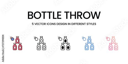 Bottle Throw icons. Suitable for Web Page, Mobile App, UI, UX and GUI design. © vector squad