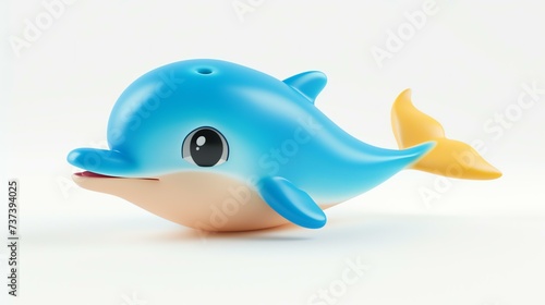 A whimsical 3D illustration of a cute dolphin gracefully swimming in a brilliant blue ocean  with a vibrant smile and sparkling eyes. Perfect for children s books  nature-themed designs  and