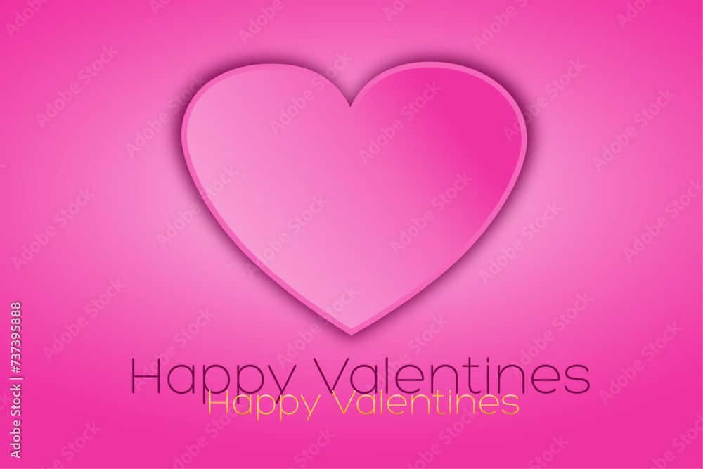 Valentines pink color heart invitation