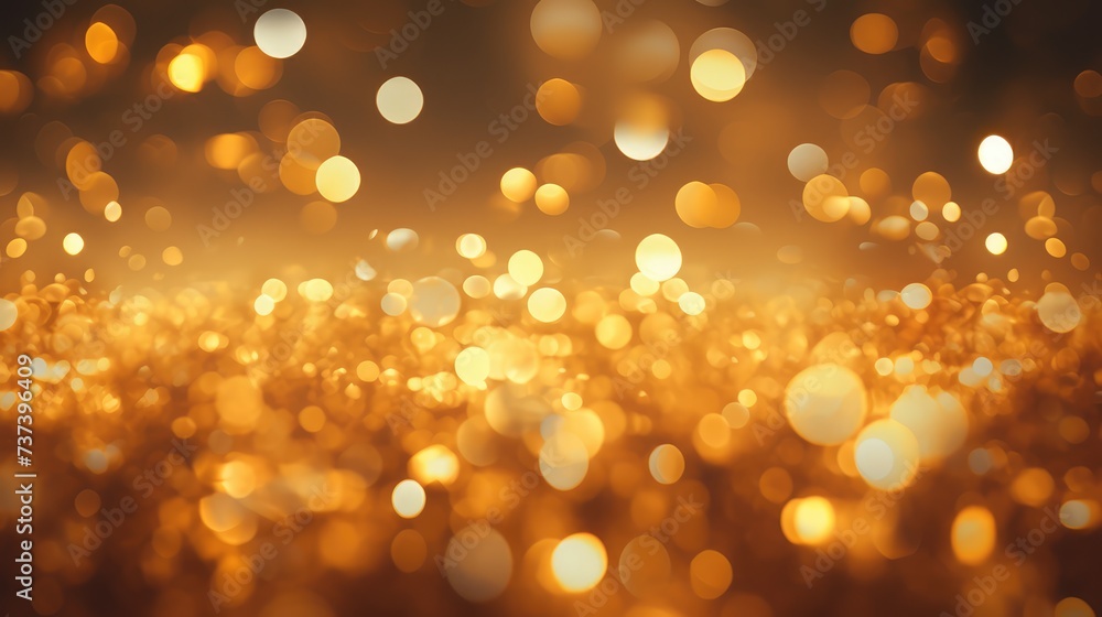 Golden bright bokeh background. AI generated. Golden bright bokeh background. AI generated.