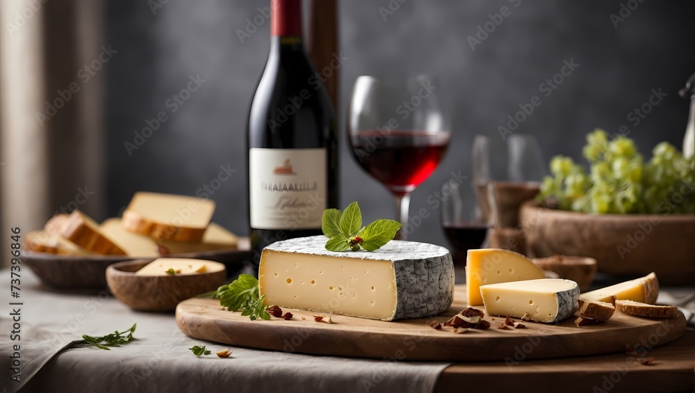 Fototapeta premium cheese and wine