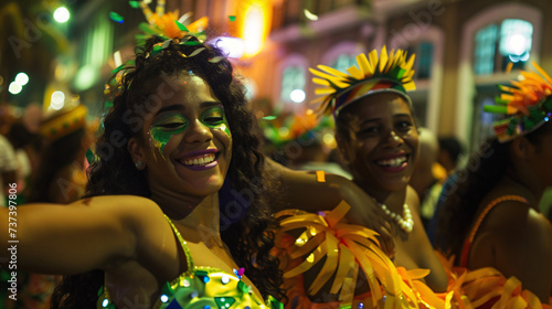 people in the city carnival in Rio