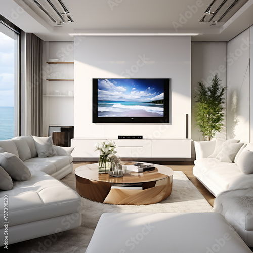 modern living room with tv © Qamar Zaman