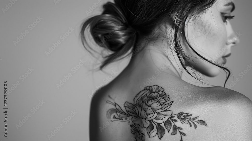 Naklejka premium tatuagens padrão preto e branco