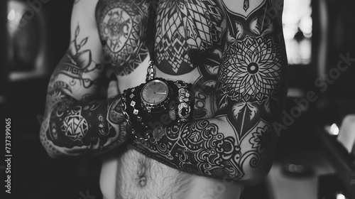 tatuagens padrão preto e branco