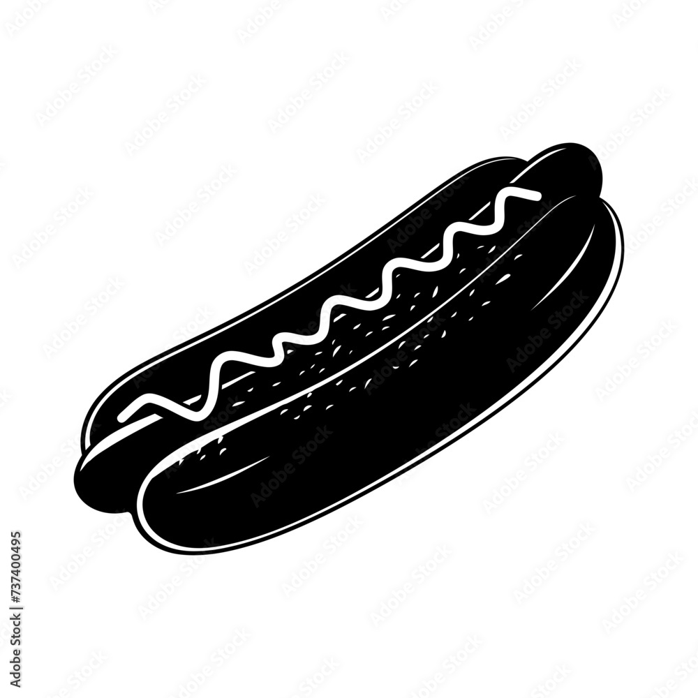 Silhouette hotdog black color only Silhouette hotdog black color only