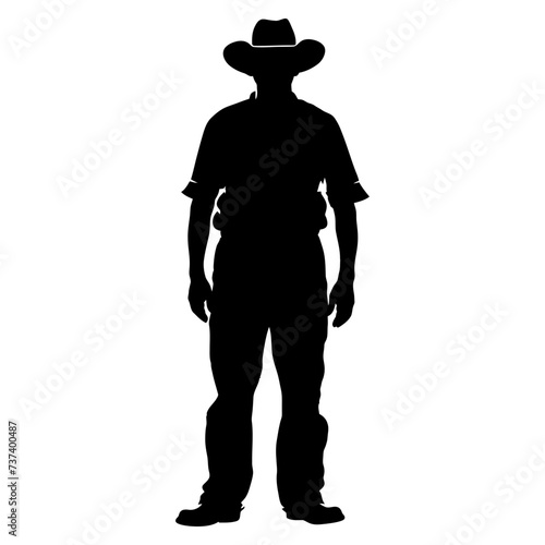 Silhouette farmer black color only full body