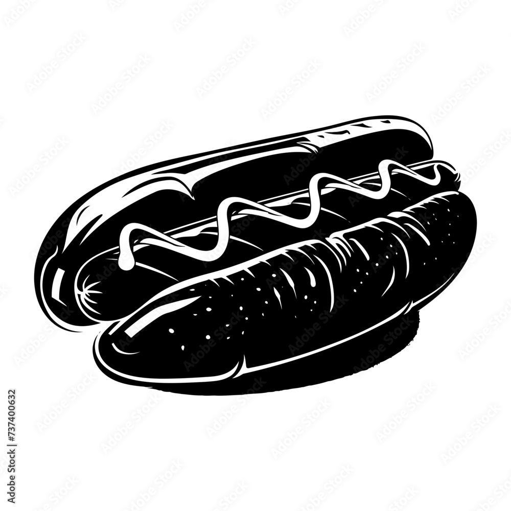 Silhouette hotdog black color only Silhouette hotdog black color only