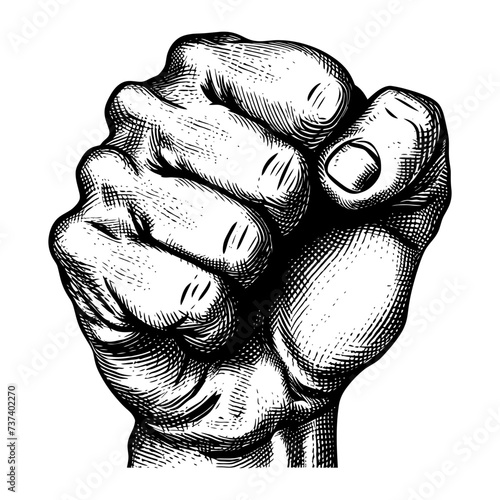 hand gesture in old engraving style for drawing reference