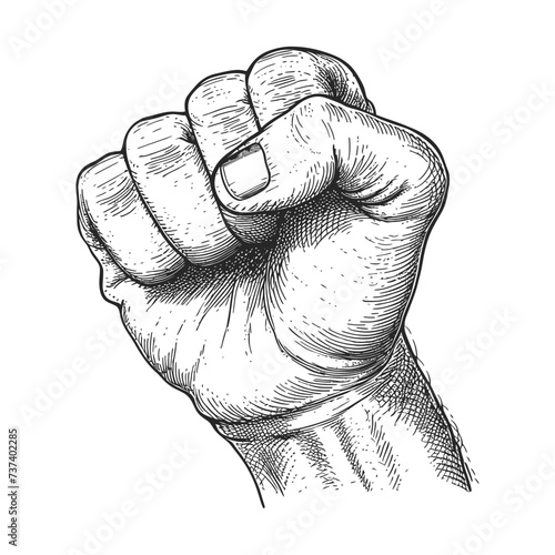 hand gesture in old engraving style for drawing reference