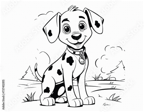 Dalmatian Dog Coloring Page For Kids 