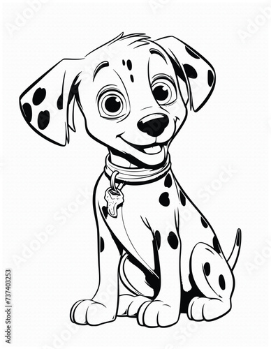 Dalmatian Dog Coloring Page For Kids 